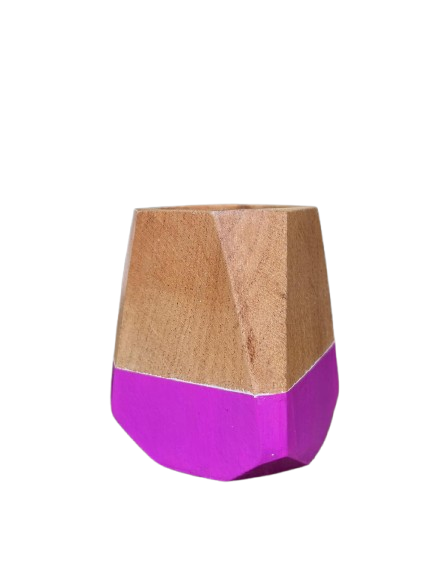 Mate De Algarrobo Hexagonal Rosado