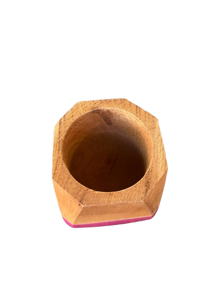 Mate De Algarrobo Hexagonal Rosado