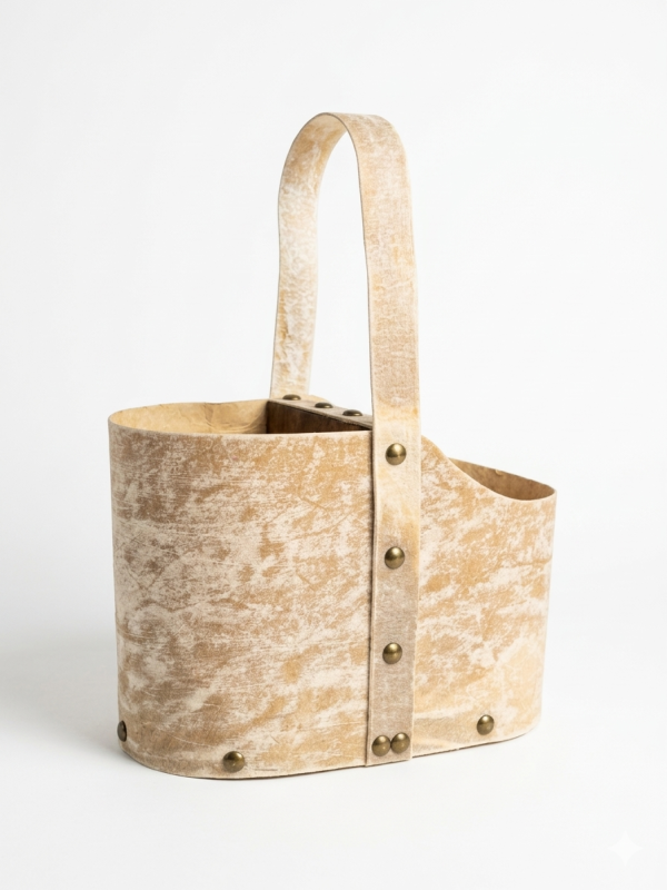 Matera Cuero Crudo manija lisa, estilo nevada