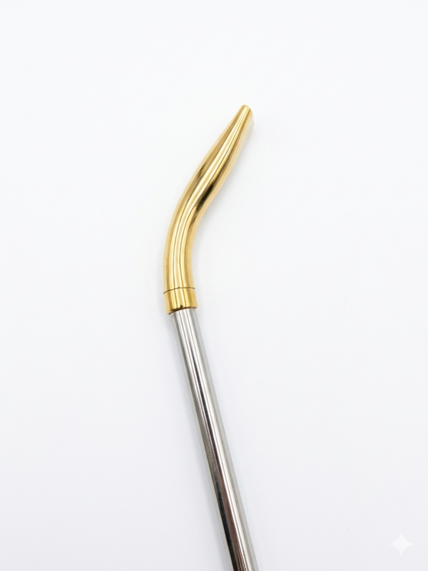 Bombilla Alpaca pico de loro con boquilla de bronce